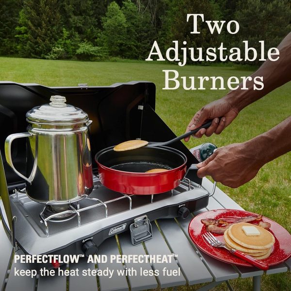 Coleman Triton+ 2-Burner Propane Camping Stove with InstaStart Ignition - Image 3